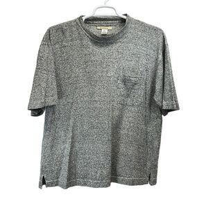 Vintage Summa Mens Heather Gray‎ Silk Cotton Blend Mock Neck Knit T Shirt Large